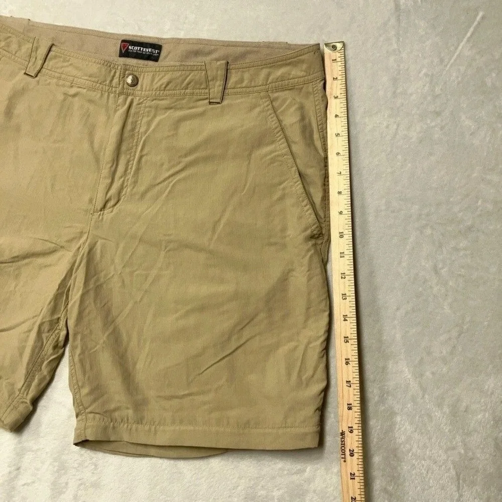 SCOTTeVEST Shorts Mens 40 Beige Tan TEC 8 Pockets Nylon Outdoor Hiking Tactical